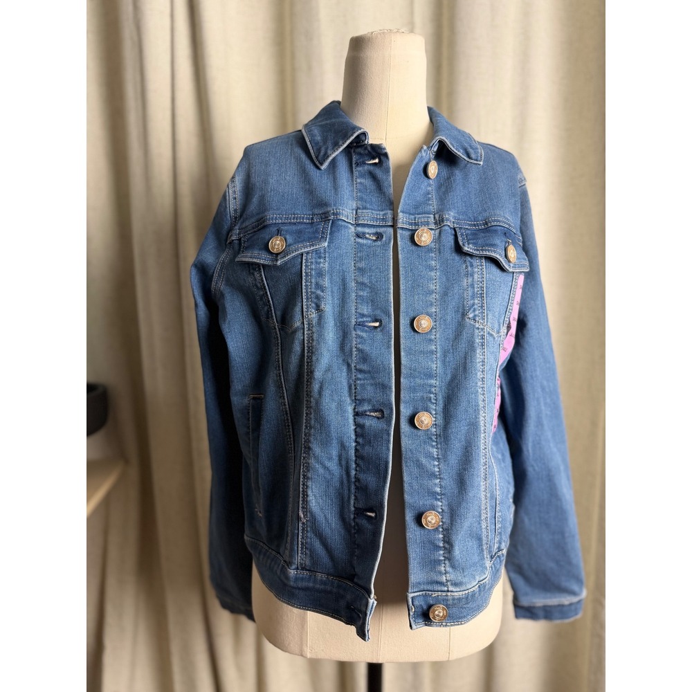 Seven7 Premium Brand Paddington Denim Jacket Medium Wash Blue Small MY5140DES24